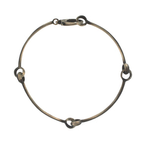 A Quad Hinged Bangle in Oxidized Sterling Silver