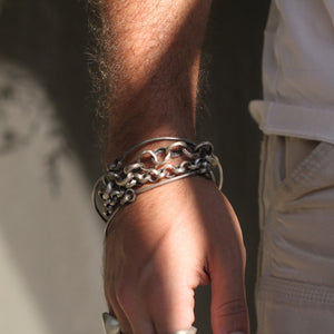 An Antique Loop Bracelet in Oxidized Sterling Silver