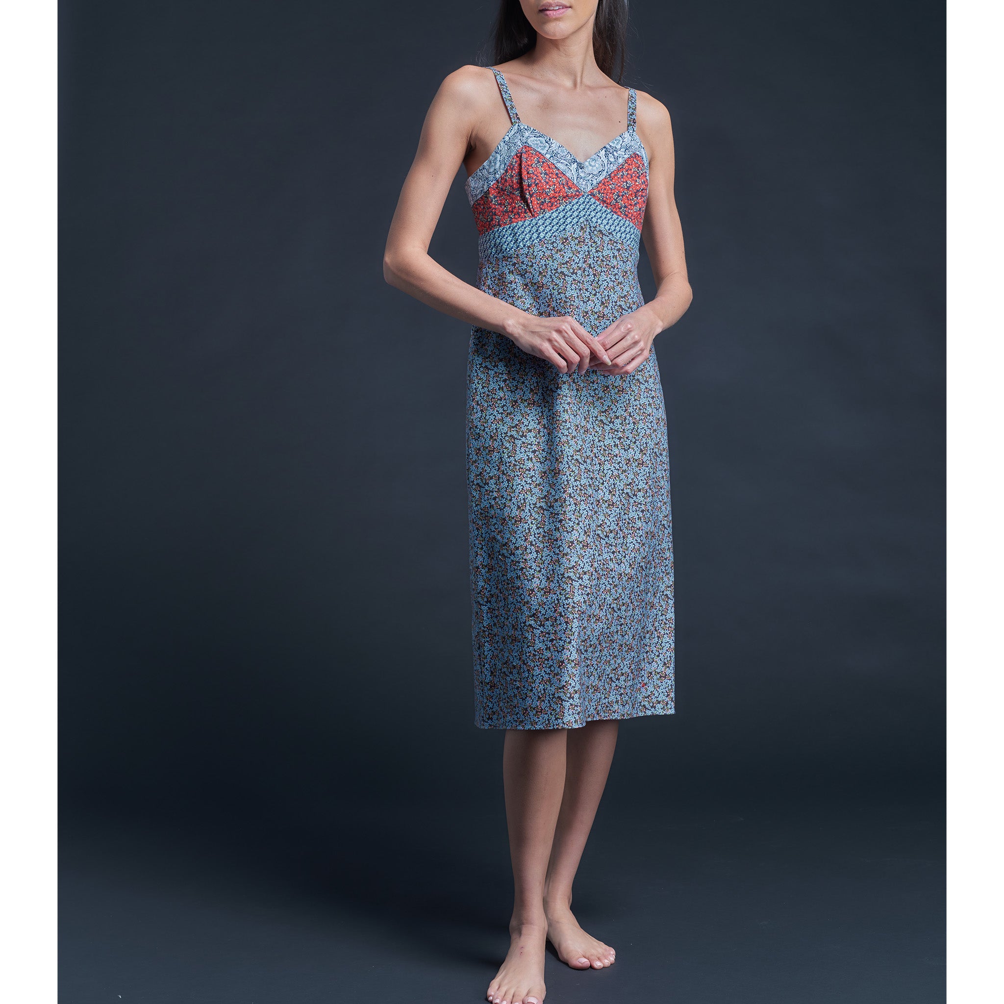 Cora Dress in Liberty Print Cotton Poplin - Star Anise