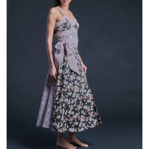 Cordelia Wrap Skirt in Liberty Cotton - Pink Black Spring Glory