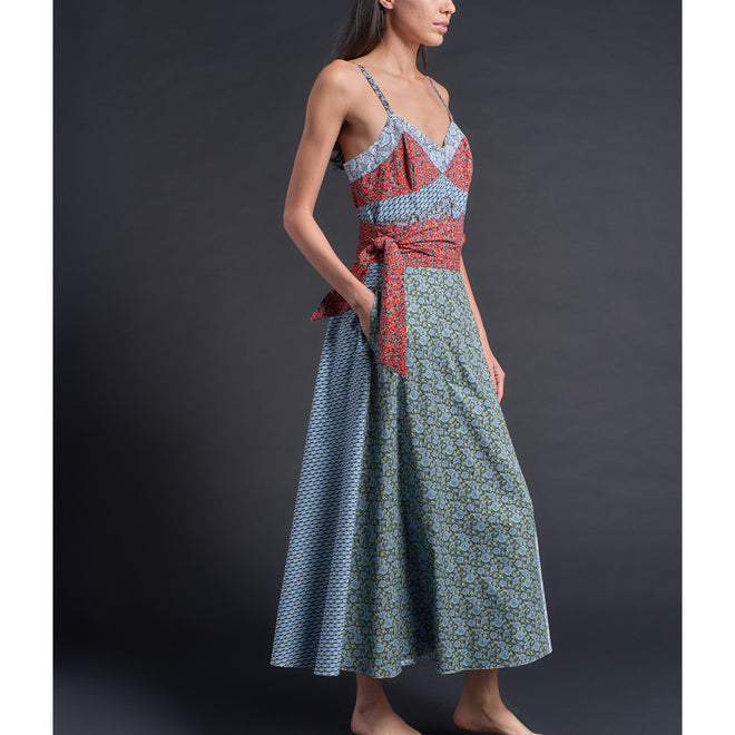 Cordelia Wrap Skirt in Liberty Cotton - Spring Blossom Composition