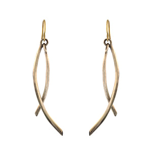 The Double Arc Drop Earrings in Silver