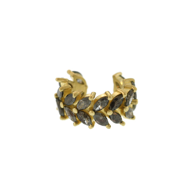 The Grey Diamond Leaf Ear Cuff
