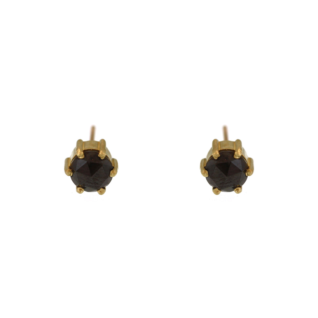 Rose Cut Black Diamond Studs