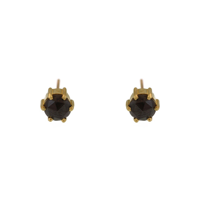 Rose Cut Black Diamond Studs