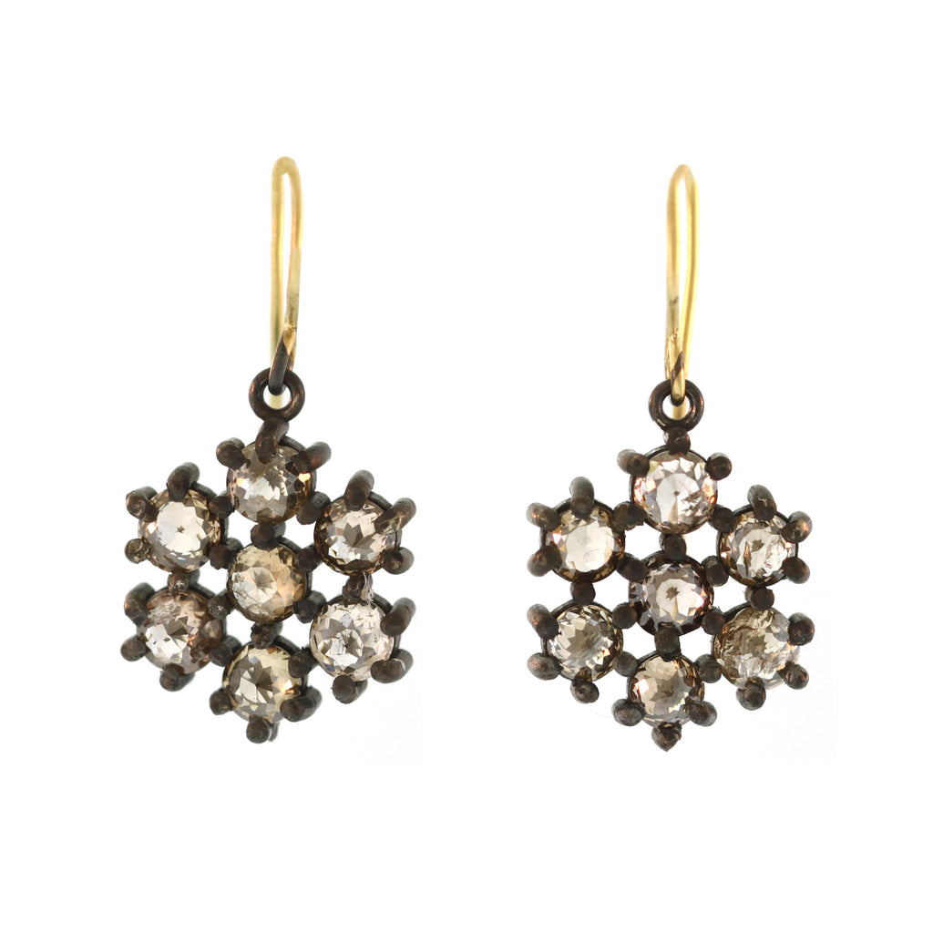 Moghul Cut Diamond Snowflake Earrings