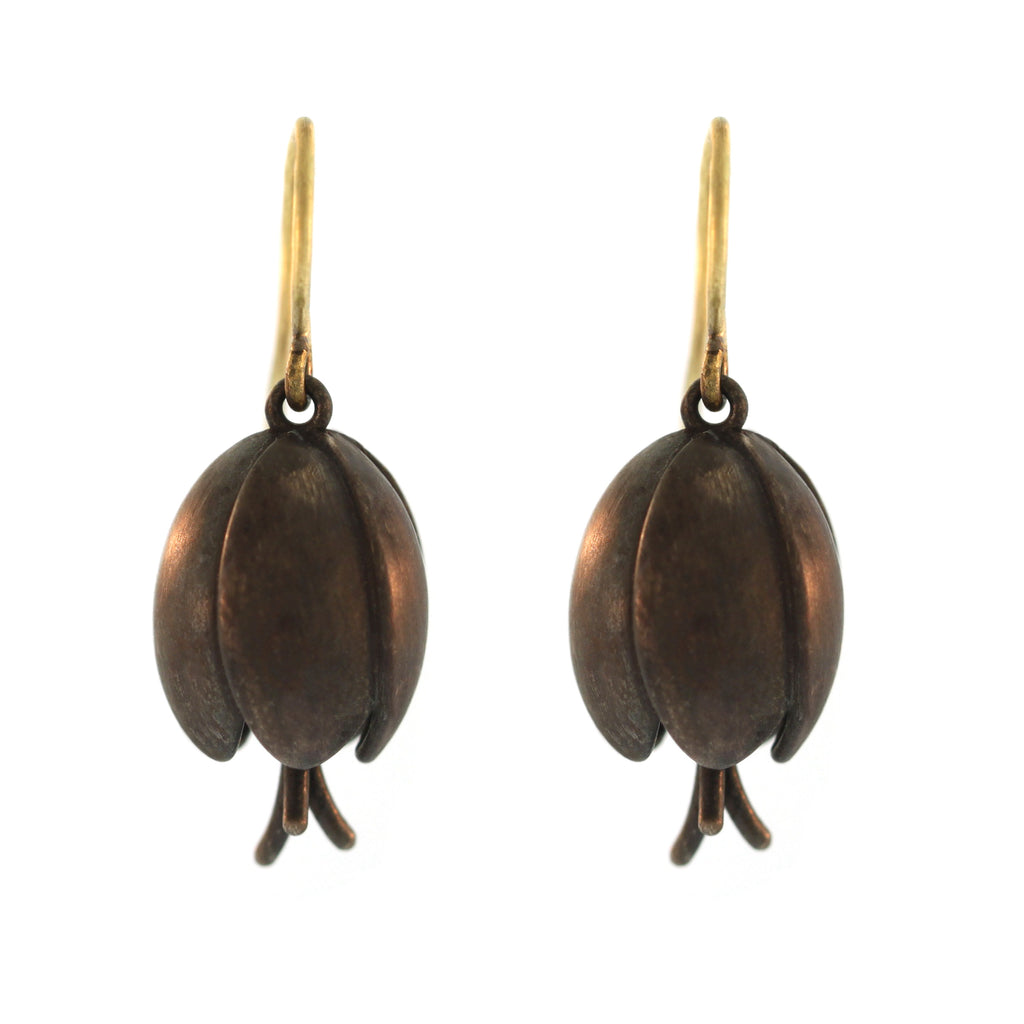 The Blackened Sterling Silver Tulip Drop Earrings
