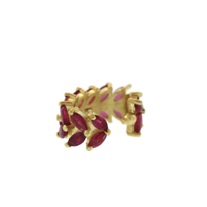 The Ruby Leaf Ear Cuff