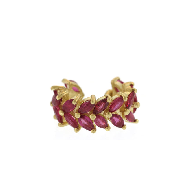 The Ruby Leaf Ear Cuff