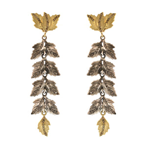 The Longest Double Oak Leaf and Diamond Earrings