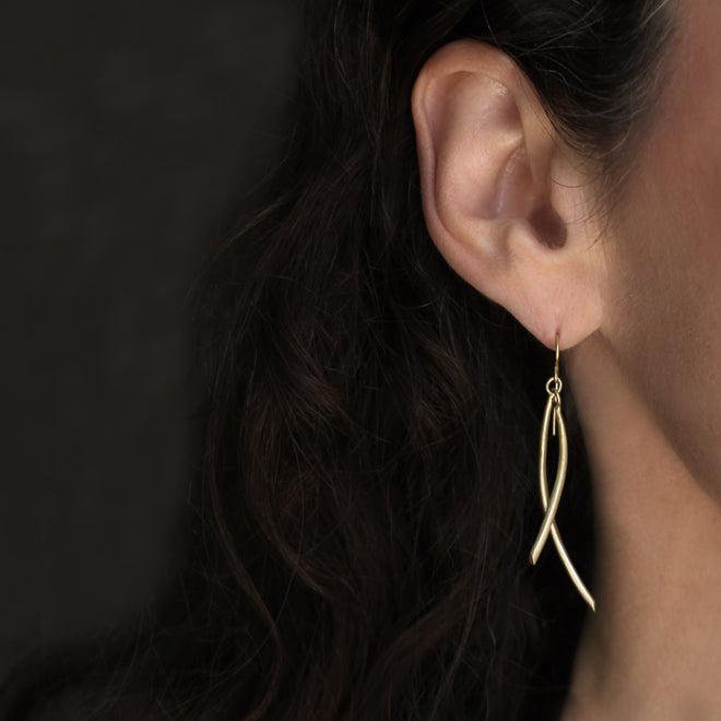 The Double Arc Drop Earrings