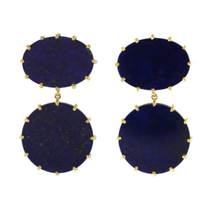 The Lapis Two Stone Drop Earrings