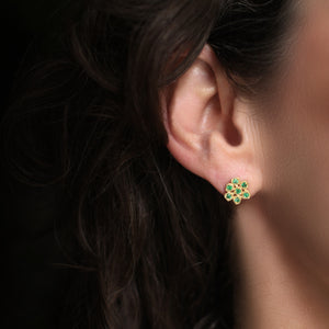 The Emerald Tribezel Flower Studs