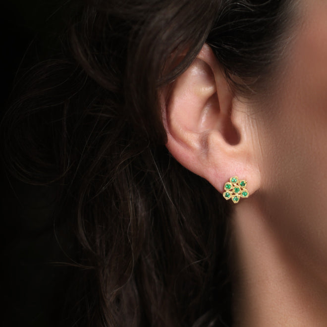 The Emerald Tribezel Flower Studs
