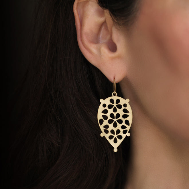 The Large Pear-Shaped Mosaic Earrings