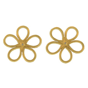 A Large Pair of Diamond Daisy Stud Earrings