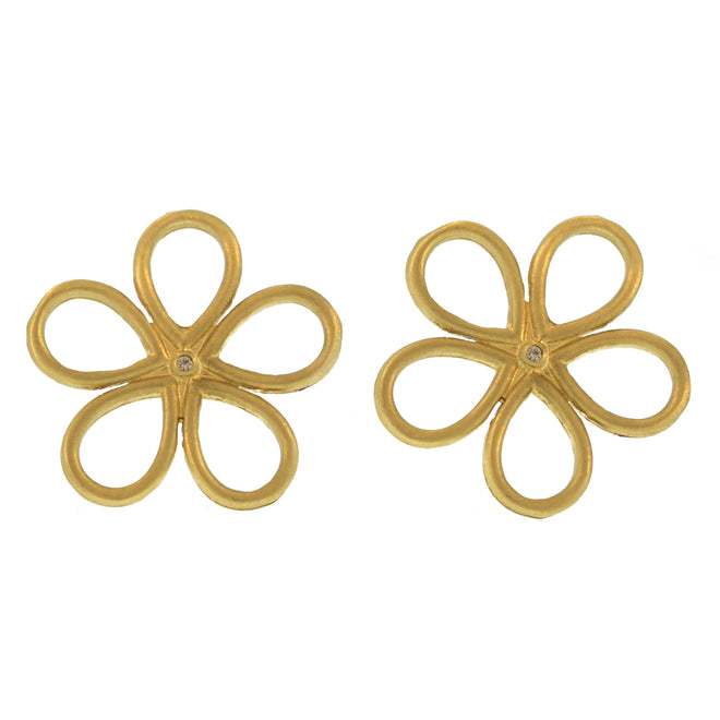 A Large Pair of Diamond Daisy Stud Earrings