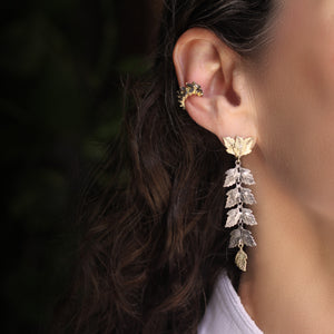 The Grey Diamond Leaf Ear Cuff