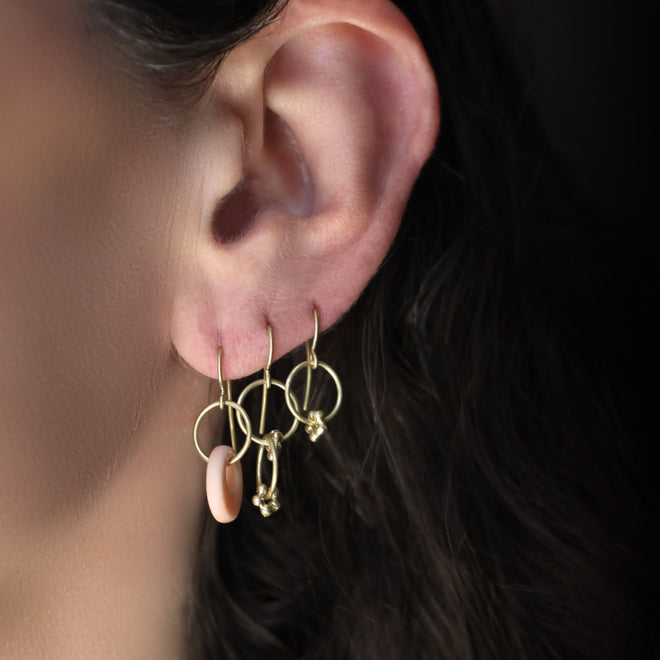 The Mini Hoop Earring with Flower Beads