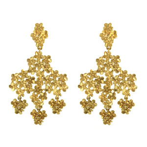 The Plumeria Flower Cluster Dangle Earrings