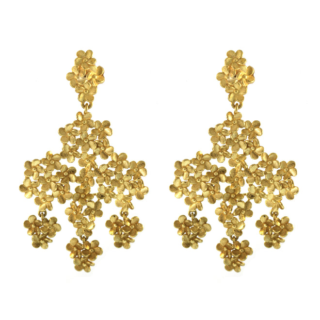 The Plumeria Flower Cluster Dangle Earrings