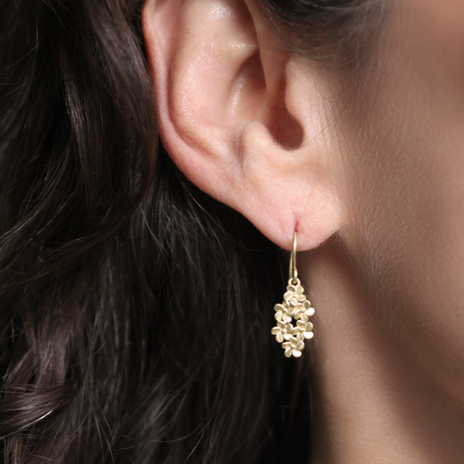 The Mini Plumeria Flower Cluster Drop Earring