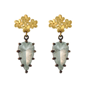 The Aquamarine + Plumeria Quad Drop Earrings