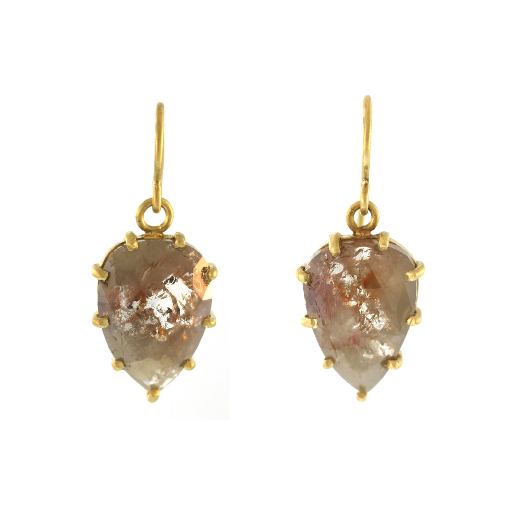 The Pear-shaped Diamond Slice Earrings