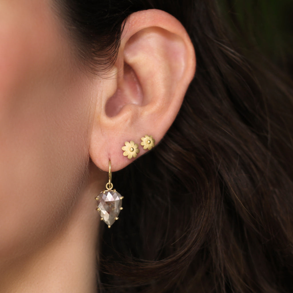 Pear-shaped Diamond Slice Earrings