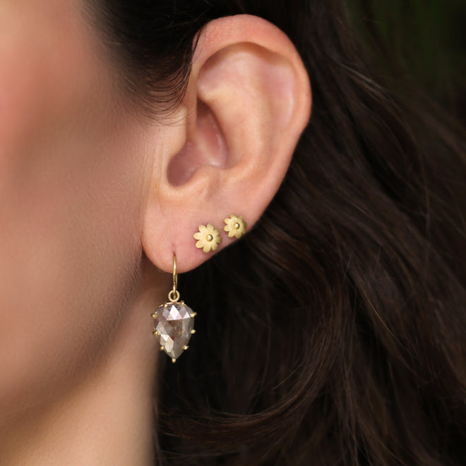 The Pear-shaped Diamond Slice Earrings