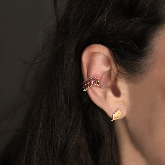 The Classic Oak Leaf Studs in Rose Gold