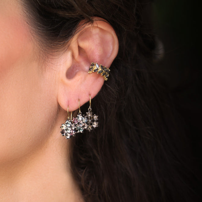 The Jewel-tone Sapphire Flower Earrings