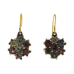 The Jewel-tone Sapphire Flower Earrings
