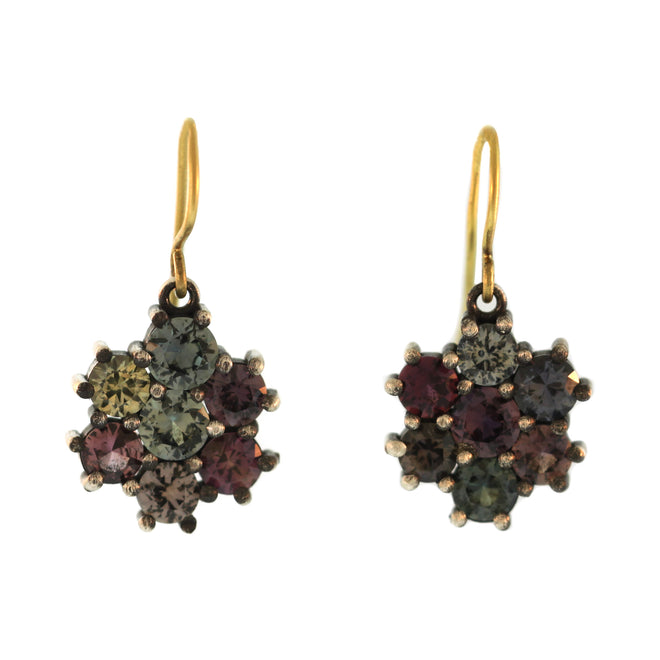 The Jewel-tone Sapphire Flower Earrings