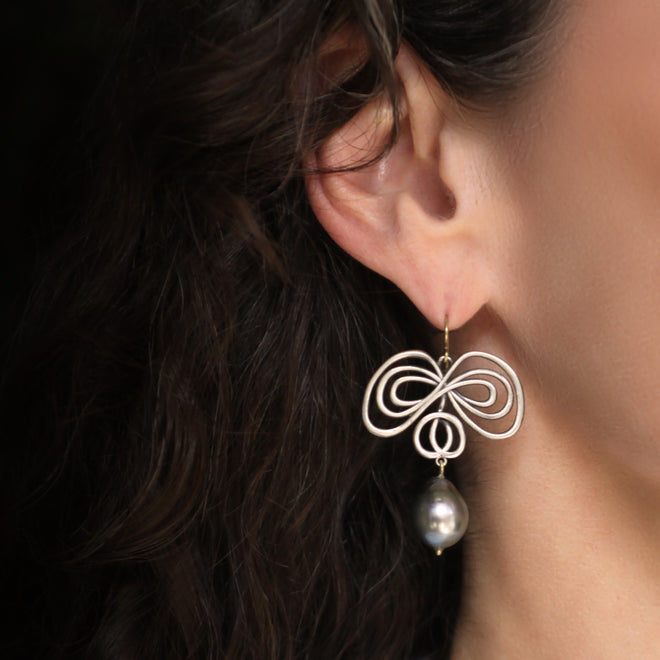 The Abstract Girandole Earrings in Sterling Silver