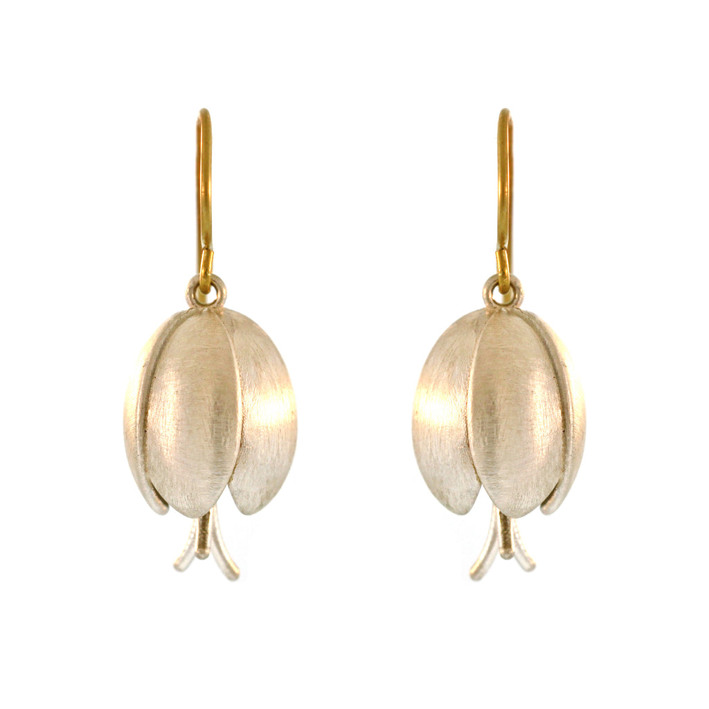 The Sterling Silver Tulip Drop Earrings