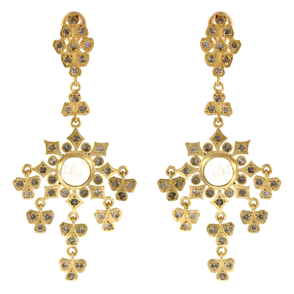 The Moonstone + Grey Diamond Spanish Armada Earrings