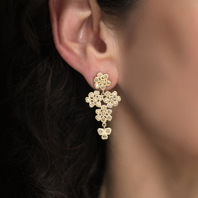 The Tribezel Diamond Flower Cluster Earrings