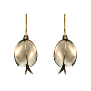 The Antiqued Sterling Silver Tulip Drop Earrings