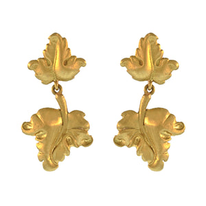 Victorian Double Leaf Drop Earrings