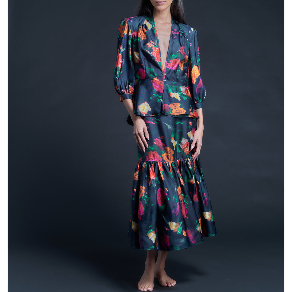 Elena Jacket in Liberty Print Silk Twill Aphrodite's Love