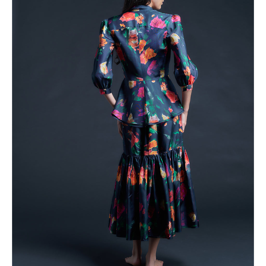 Elena Jacket in Liberty Print Silk Twill Aphrodite's Love