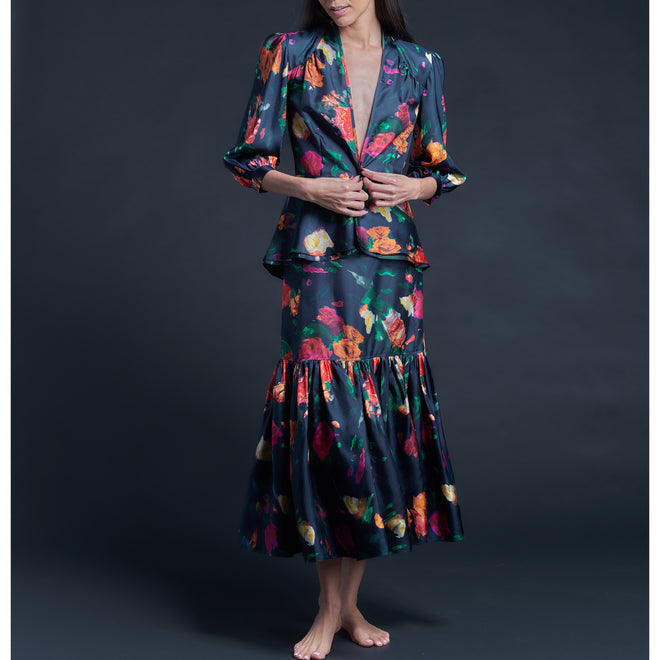 Elena Jacket in Liberty Print Silk Twill Aphrodite's Love