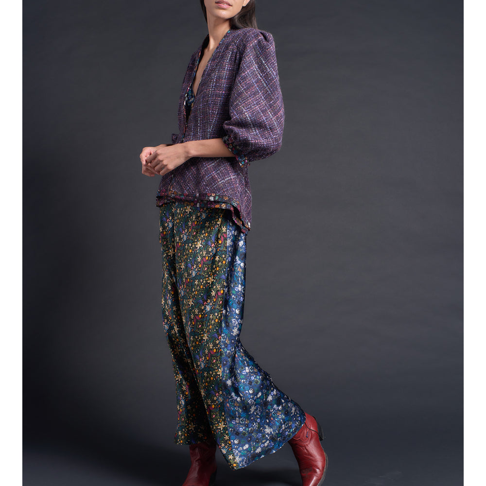 Elena Jacket in Violet Wool Boucle