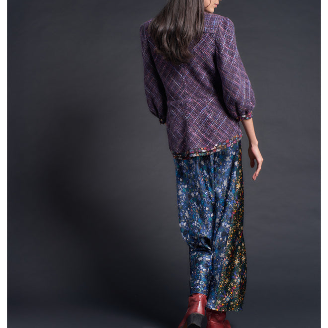 Elena Jacket in Violet Wool Boucle