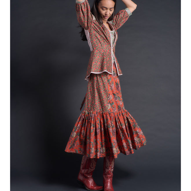 Elena Jacket in Red Synchronise Liberty Print Cotton Tana Lawn