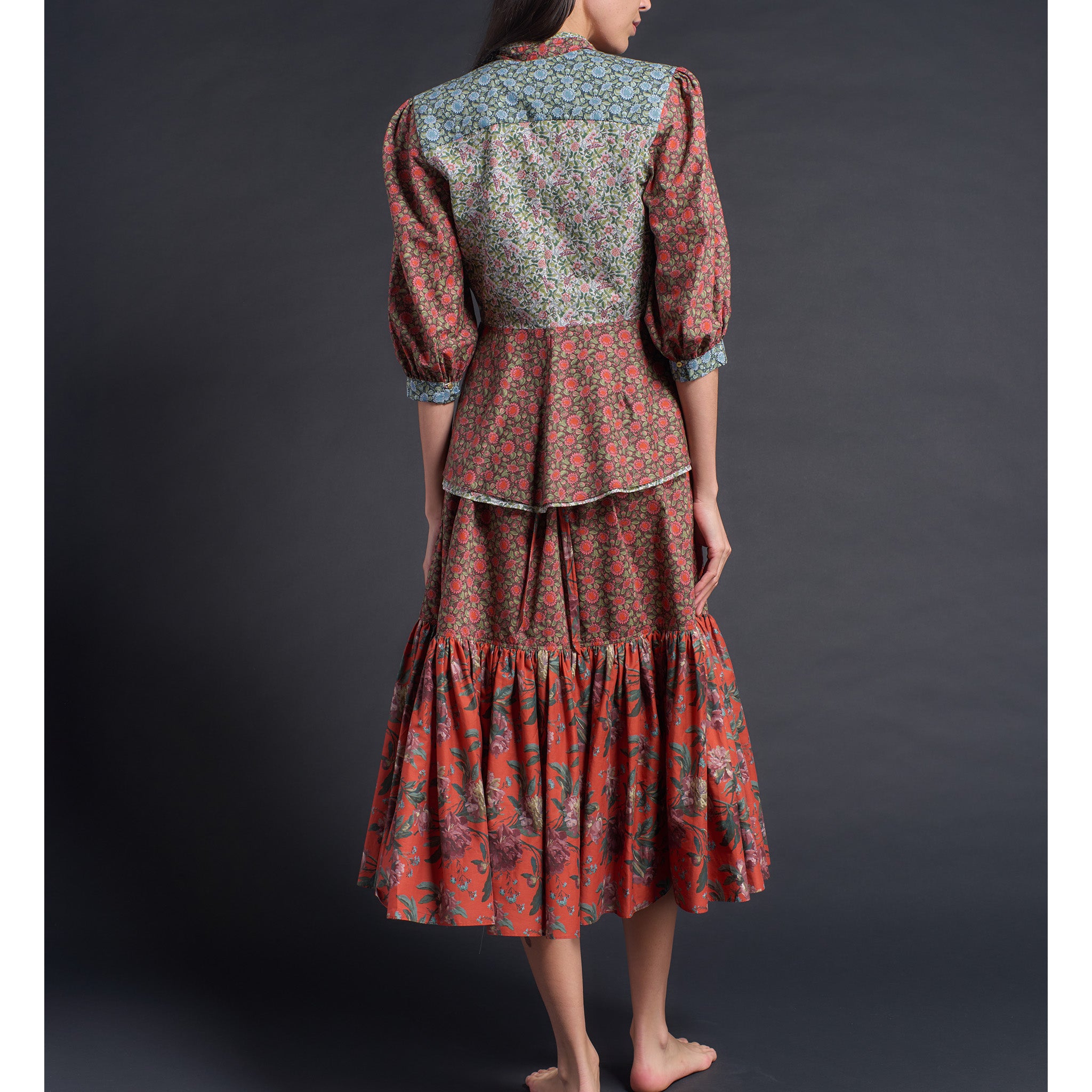 Elena Jacket in Red Synchronise Liberty Print Cotton Tana Lawn