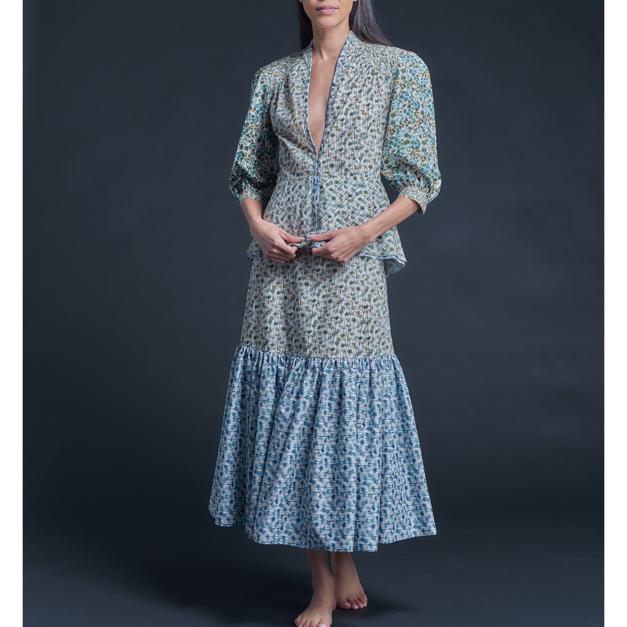 Longer Brigitte Ruffle Skirt in Liberty Print Cotton Tana Lawn - Zachary