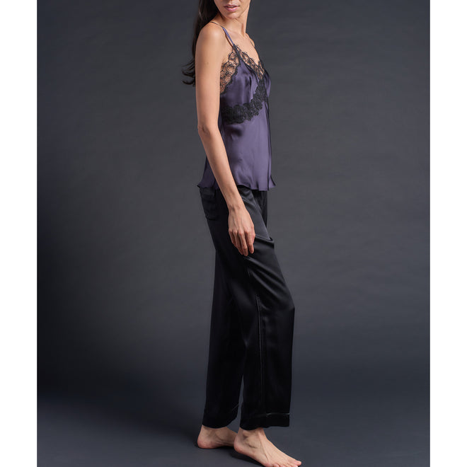Freya Camisole in Aubergine Silk Charmeuse