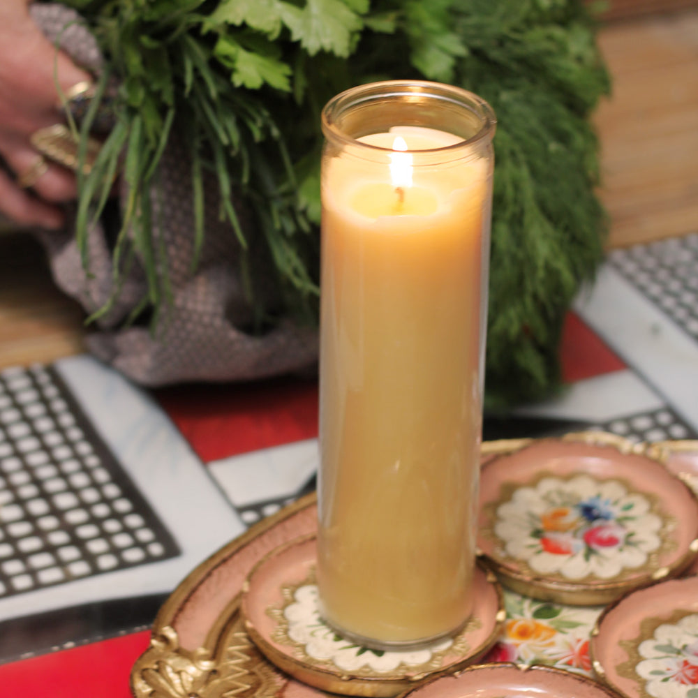 Green Garden Beeswax Candle (for pickup only)